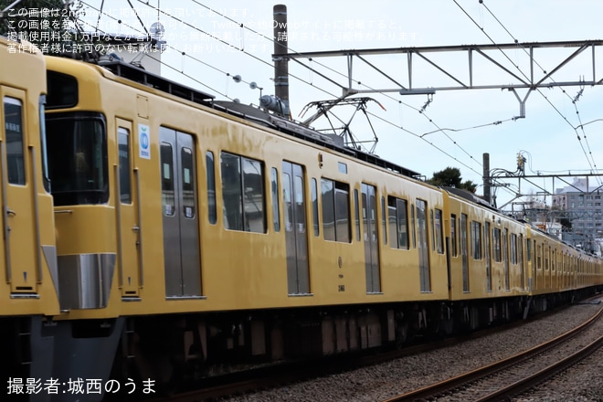 【西武】10両編成中8両が先頭車の2000系が新宿線で運転を不明で撮影した写真