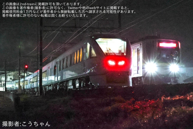 【東武】N100系「スペーシアX」102Fが夜間に本線試運転