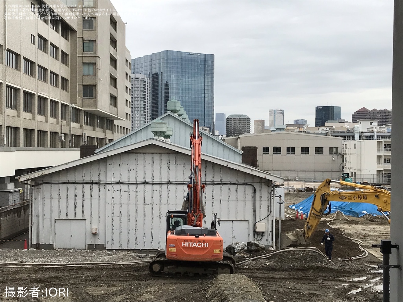 【JR東】東京総合車両センターの御料車庫周辺で工事が実施中の拡大写真
