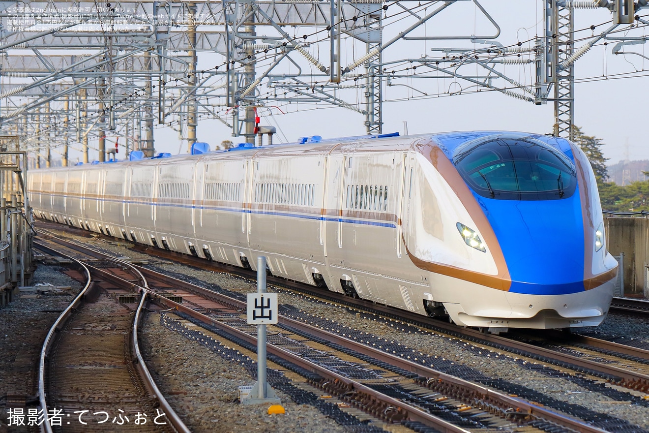 【JR東】E7系F46編成が東北新幹線で公式試運転の拡大写真