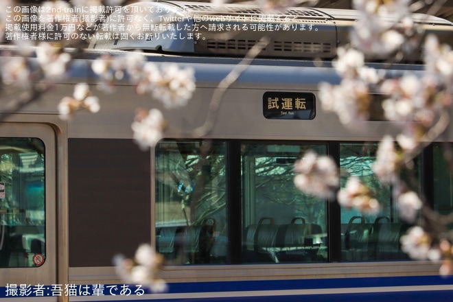 【JR西】521系J19編成金沢総合車両所本所出場試運転を不明で撮影した写真