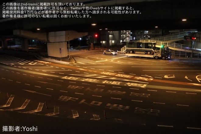 【神新交】3000形3111Fが川崎車両から陸送を不明で撮影した写真
