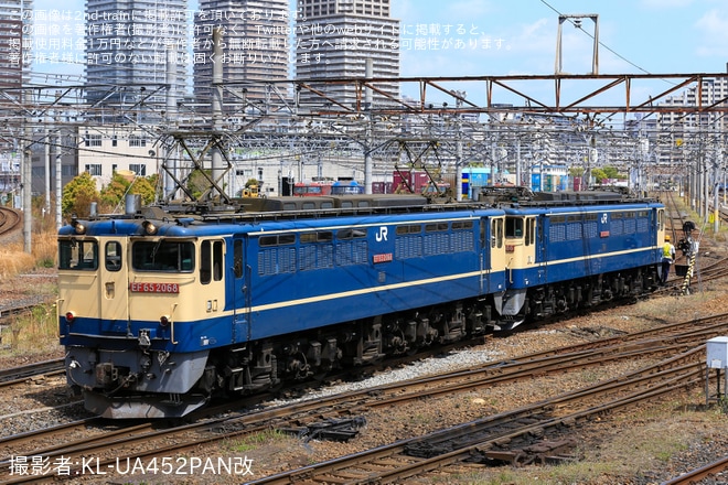 【JR貨】EF65-2086が次位無動力にて隅田川駅へ回送を不明で撮影した写真