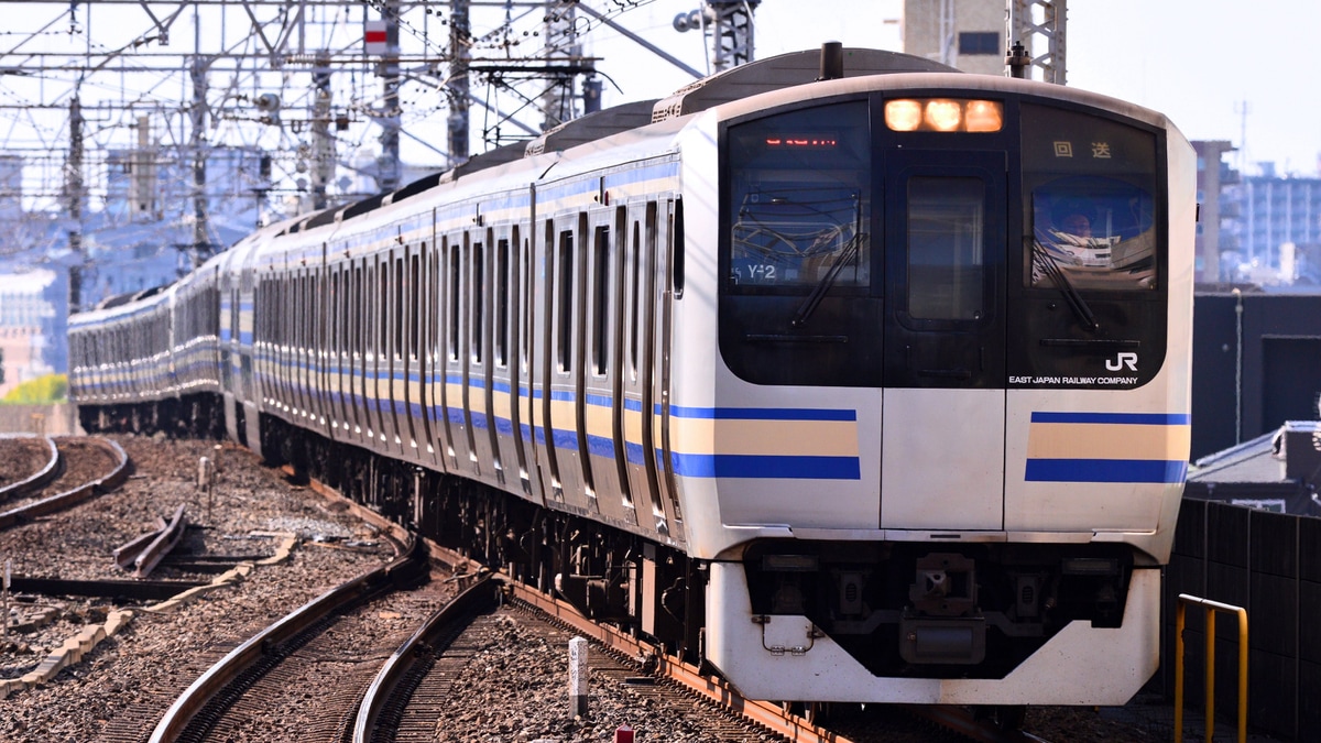 JR東】E217系Y-2編成+Y-110編成幕張車両センター疎開回送 |2nd