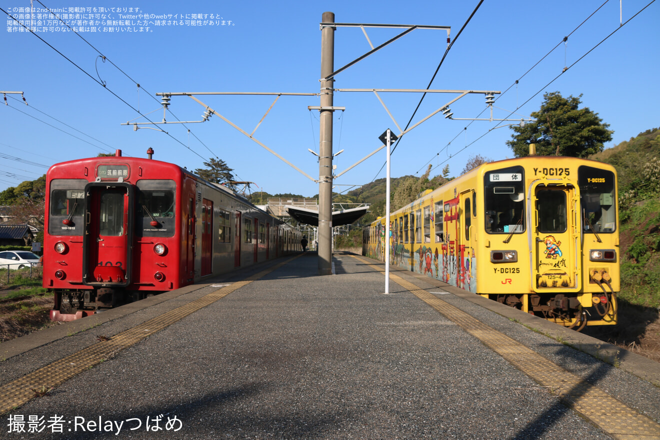 【JR九】筑肥線にてキハ125形2両の団臨が運転されるの拡大写真