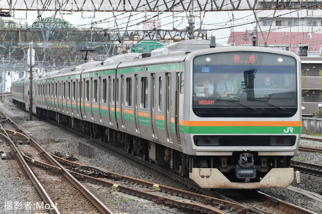 【JR東】E231系ヤマU511編成使用 乗務員訓練を戸塚駅で撮影した写真