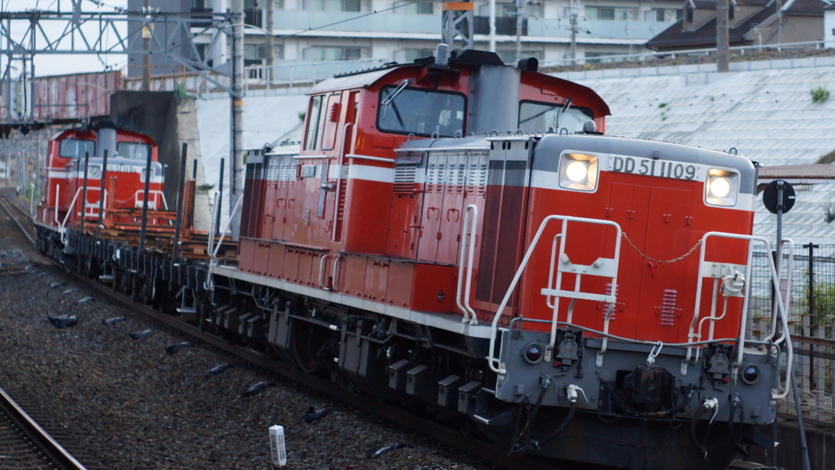 JR西】DD51-1109とDD51-1192のプッシュプルによる伊賀上野工臨返