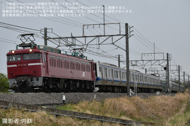 【JR東】E531系K420編成 秋田総合車両センター入場配給を岡部～本庄間で撮影した写真