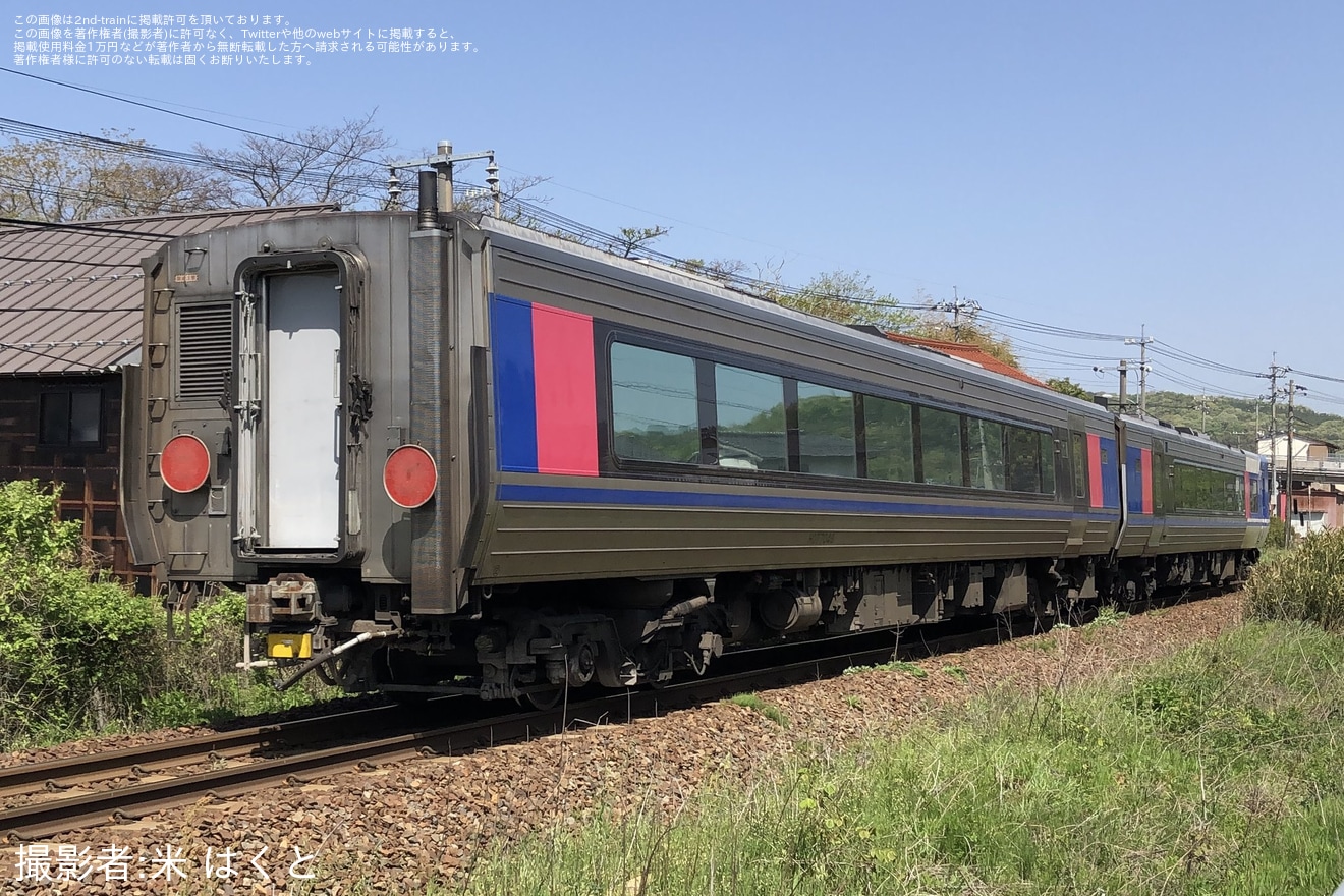 【智頭】HOT7000系HOT7021+HOT7048が後藤総合車両所本所を出場し回送の拡大写真