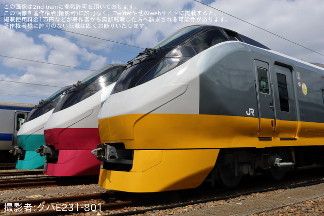 【JR東】 「E657系電車フレッシュひたちリバイバルカラー車両撮影会」 第3弾開催を勝田車両センターで撮影した写真