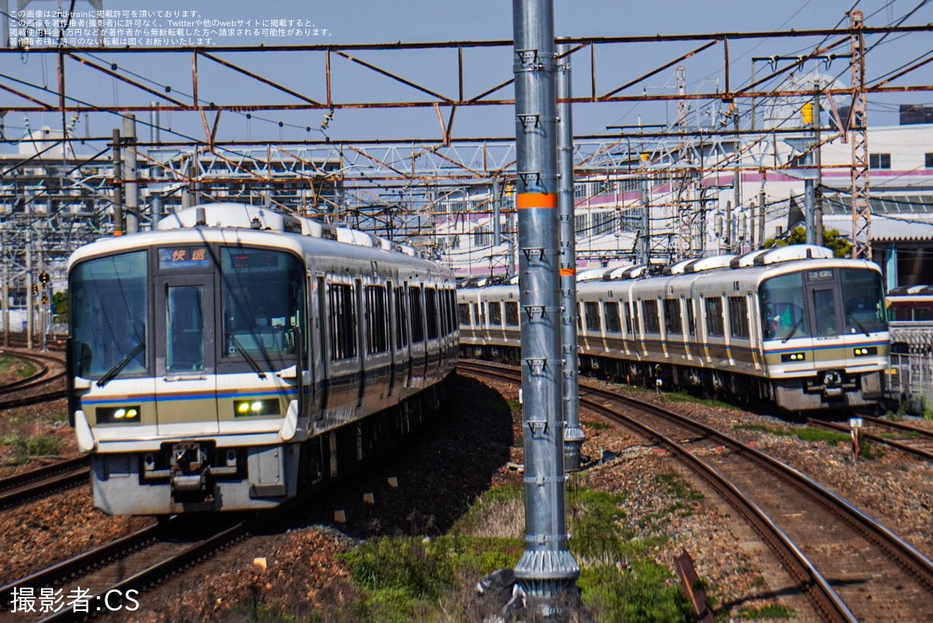 【JR西】221系NC602編成吹田総合車両所出場構内試運転の拡大写真