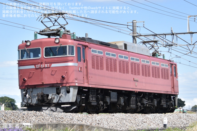 【JR東】EF81-97 返却回送を岡部～本庄間で撮影した写真