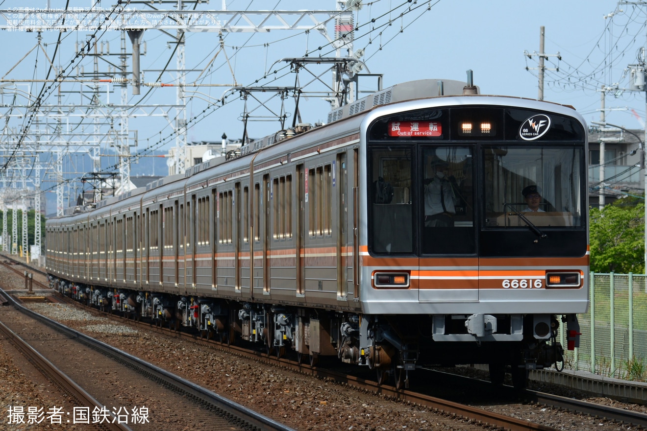 【大阪メトロ】66系66616F東吹田検車場出場試運転の拡大写真