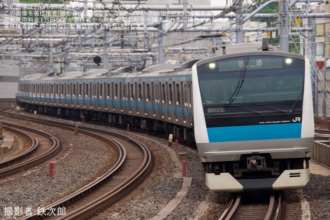 【JR東】E233系サイ161編成東京総合車両センター入場回送を御徒町駅で撮影した写真