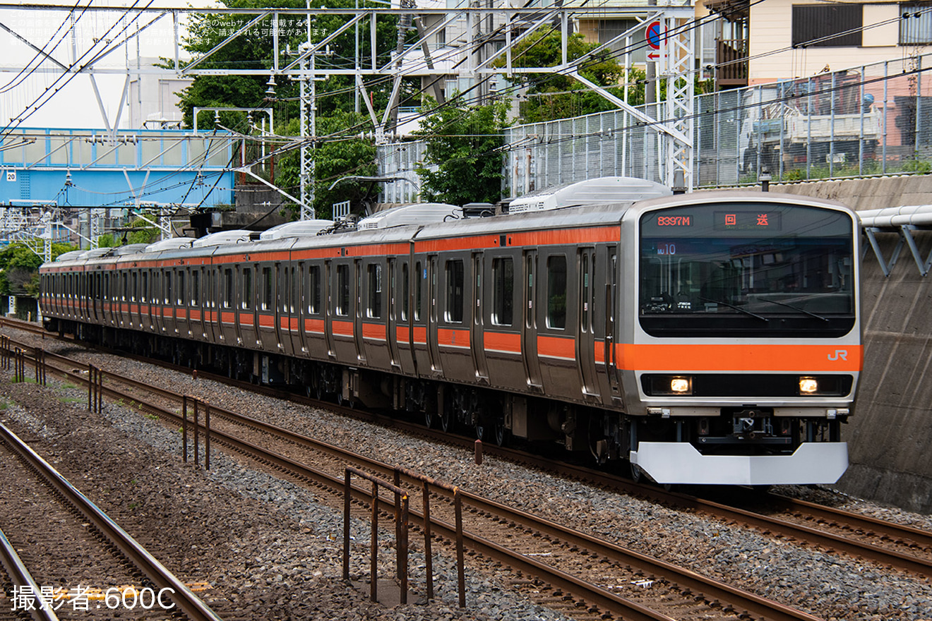 【JR東】E231系MU10編成東京総合車両センター出場回送の拡大写真