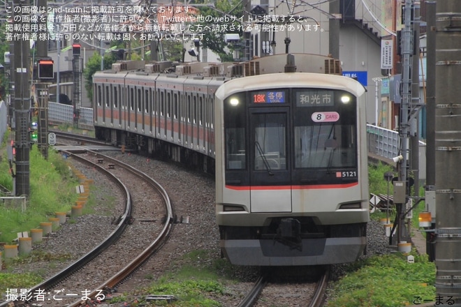 【東急】5000系5121Fが通常塗装で運用復帰を自由が丘駅で撮影した写真