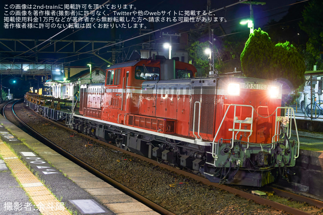 【JR西】DD51-1192牽引奈良工臨運転を河内堅上駅で撮影した写真