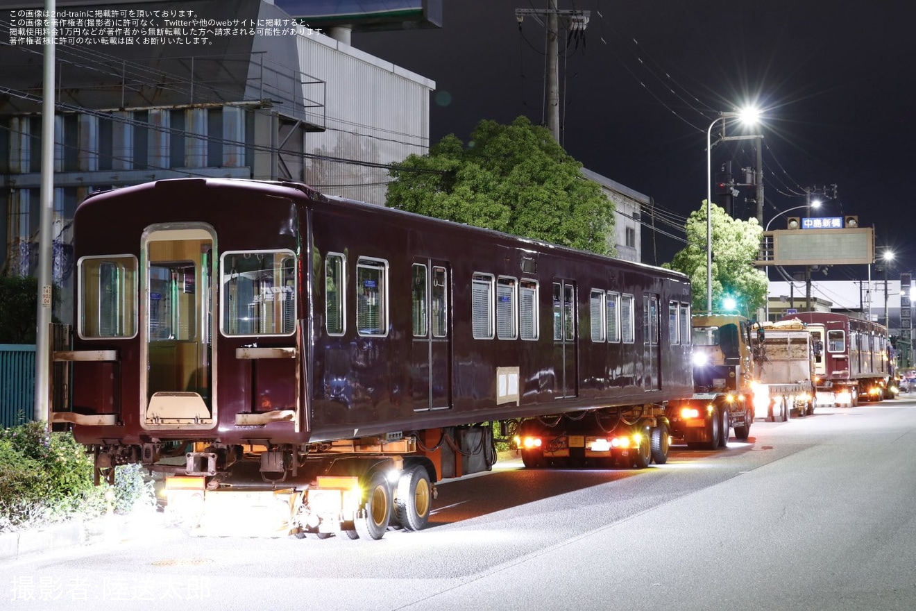 【阪急】5100系5100F(5115号車、5794号車）が廃車・解体のため陸送の拡大写真