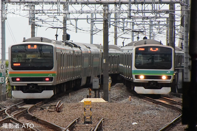 【JR東】E231系U539編成我孫子車輪転削送り込み回送を北千住駅で撮影した写真