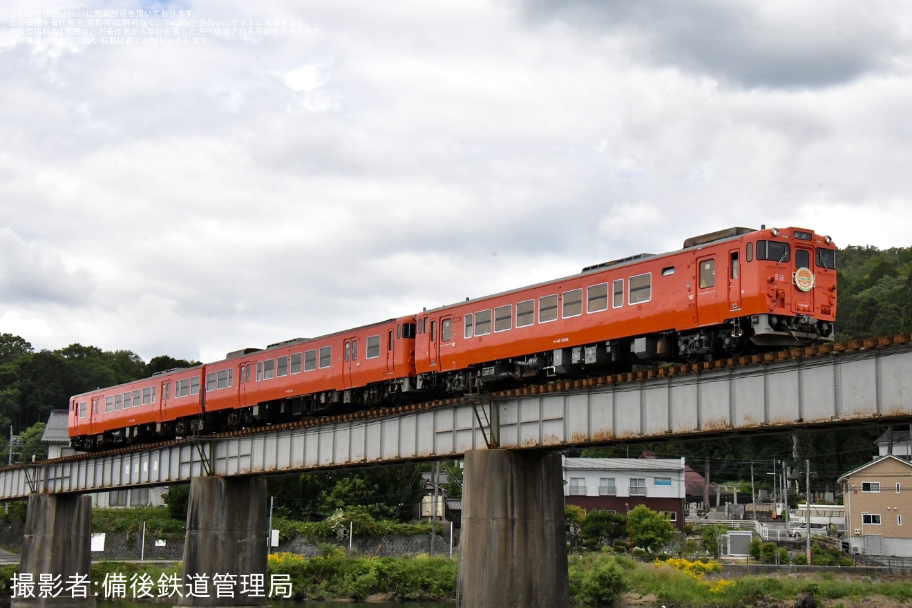 【JR西】団体臨時列車「ひまわり号　津山への旅」が運転の拡大写真