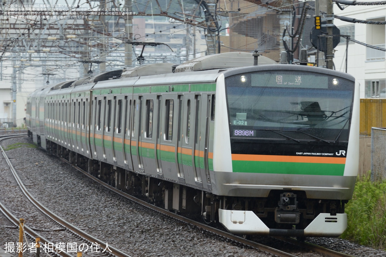 【JR東】E233系E-02編成東京総合車両センター入場回送の拡大写真