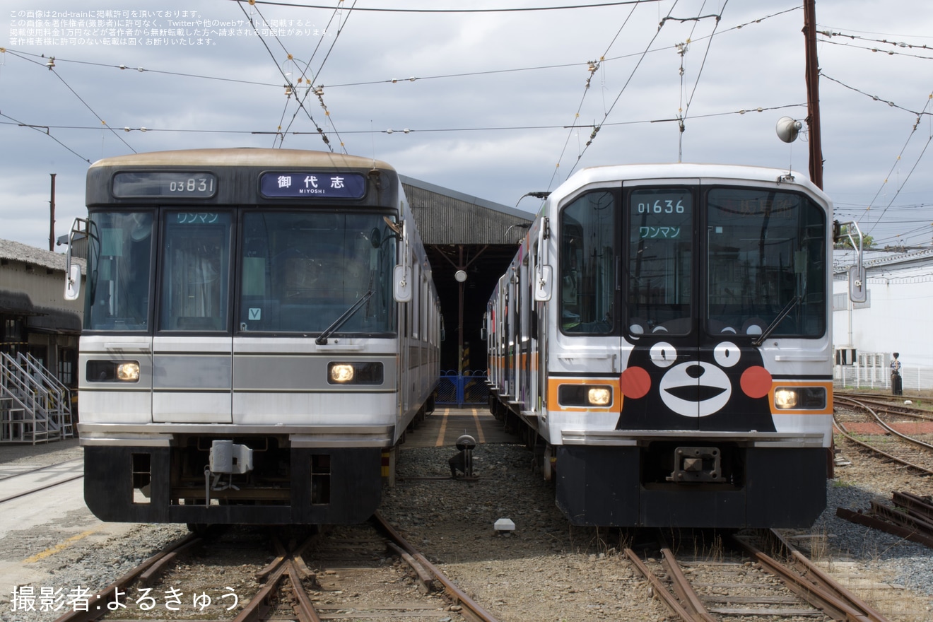 【熊電】鉄道ファン有志による01形と03形の撮影会の拡大写真