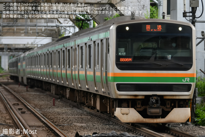 【JR東】E231系コツK-17編成東京総合車両センター入場回送を西大井駅で撮影した写真