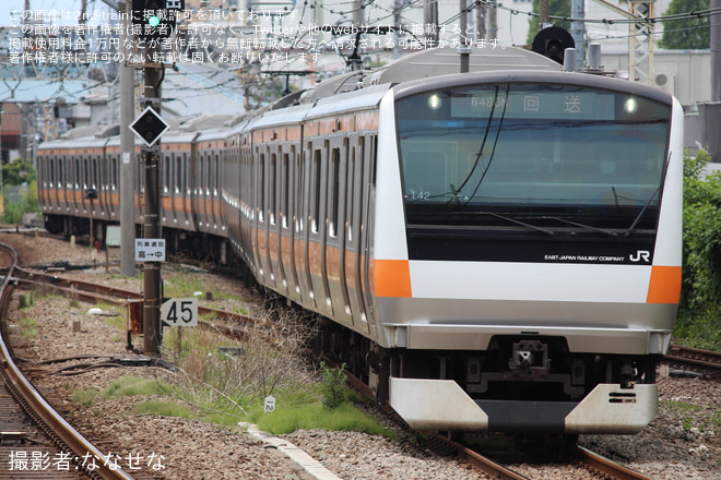 【JR東】E233系トタT42編成 東京総合車両センター入場を中野駅で撮影した写真