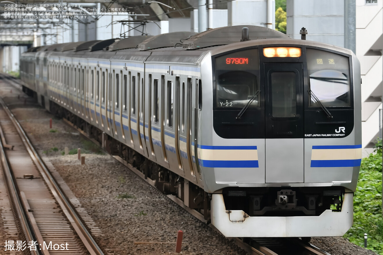 【JR東】E217系Y-22編成幕張車両センター疎開回送の拡大写真