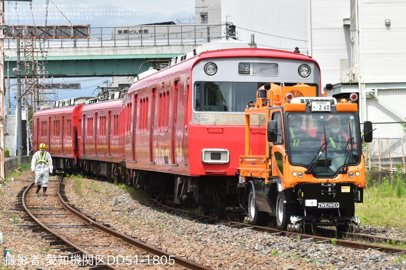 【名鉄】6500系6505F+6800系6802F大江から廃車回送と搬出作業の拡大写真