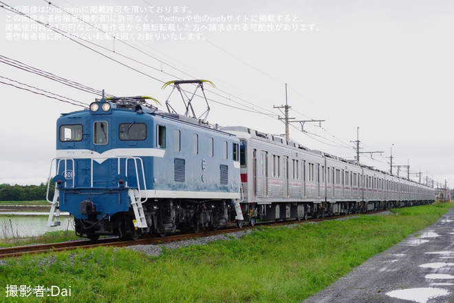 【東武】10000系11006F南栗橋工場出場回送を不明で撮影した写真