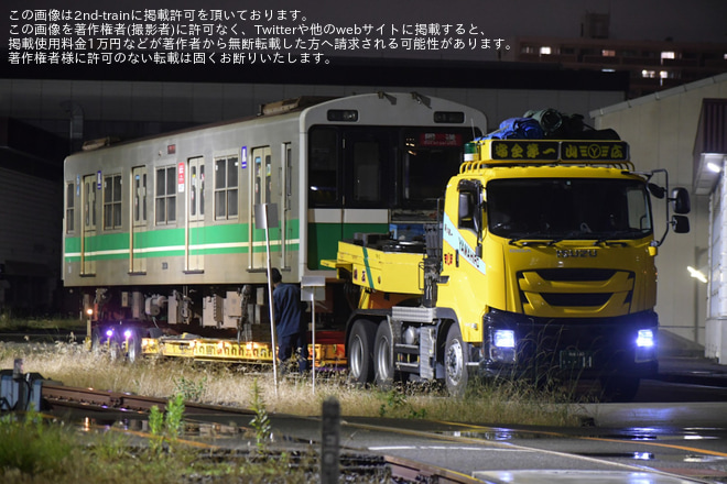 【大阪メトロ】20系2638F廃車搬出陸送を緑木車両工場で撮影した写真