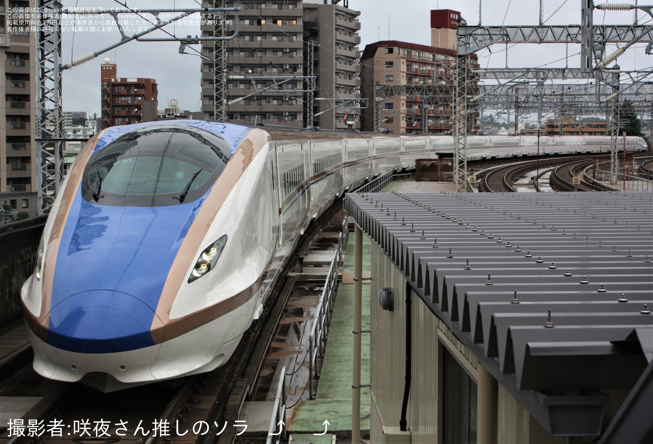 【JR東】E7系F31編成新幹線総合車両センター出場試運転の拡大写真