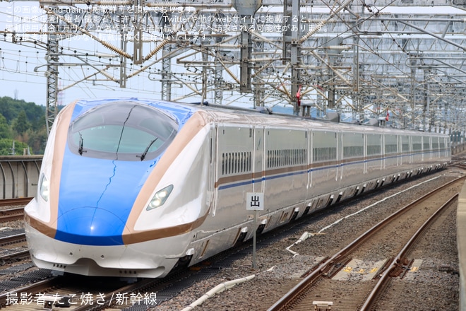 【JR東】E7系F31編成新幹線総合車両センター出場回送を那須塩原駅で撮影した写真