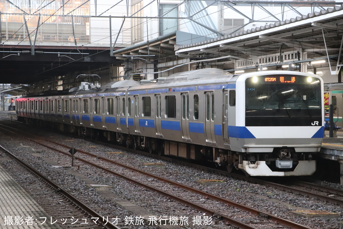 【JR東】E531系K454編成郡山総合車両センター出場回送の拡大写真