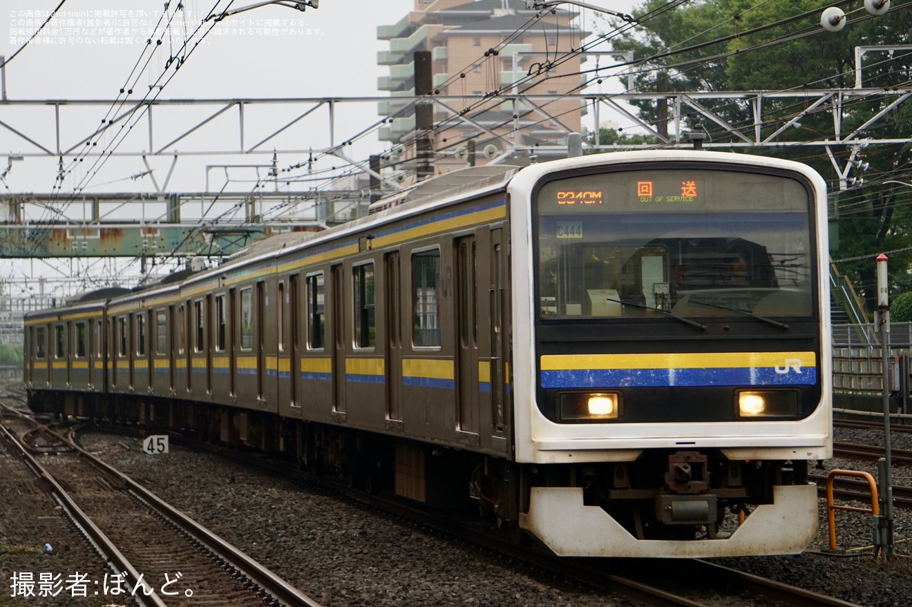 【JR東】209系C444編成大宮総合車両センター入場回送の拡大写真