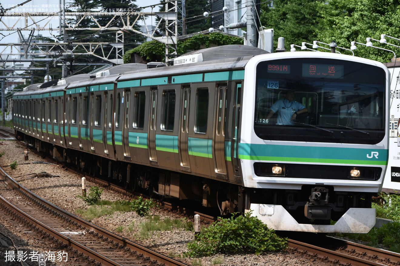 【JR東】E231系0番台マト126編成、東京総合車両センターへの入場に伴う回送の拡大写真