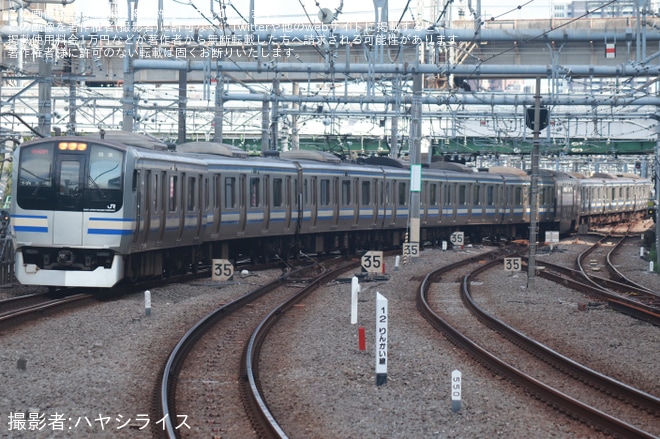 【JR東】E217系クラY-34編成東京総合車両センター入場回送を大崎駅で撮影した写真