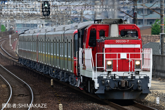 【名鉄】9500系9513F・9514F甲種輸送を大高駅で撮影した写真