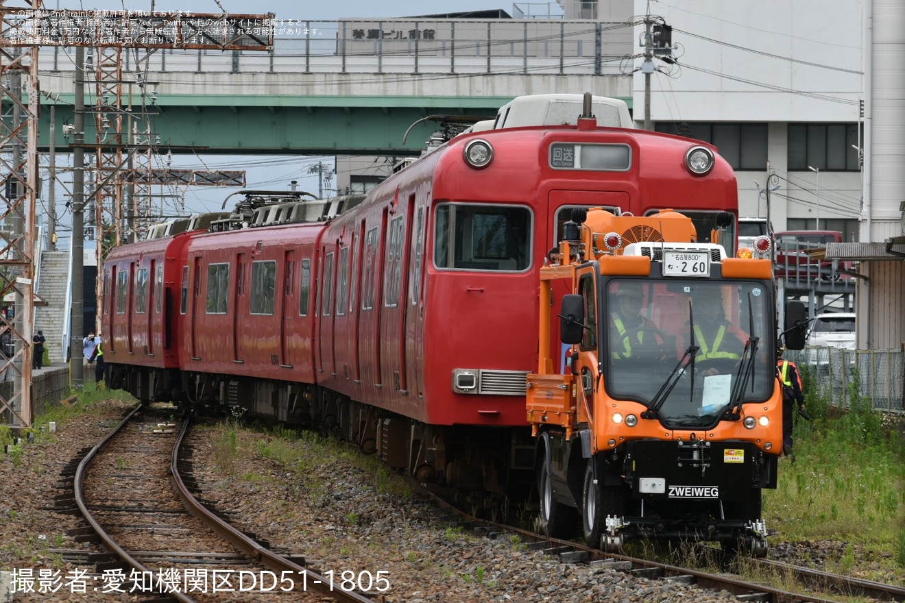 【名鉄】6000系6008F+6052F大江から廃車回送と搬出作業の拡大写真