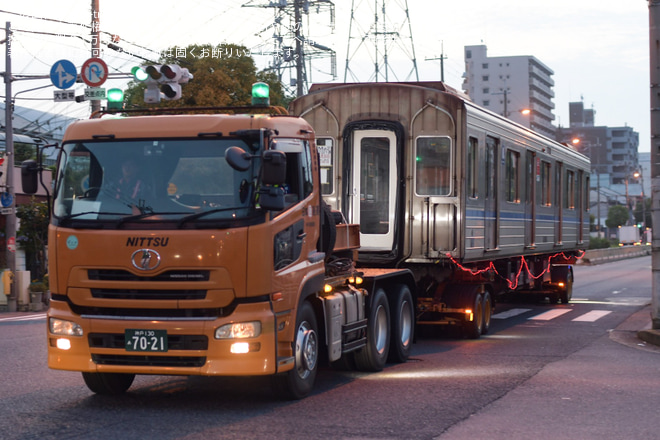 【大阪メトロ】23系23614F 緑木車両工場更新搬出陸送を住之江区内で撮影した写真