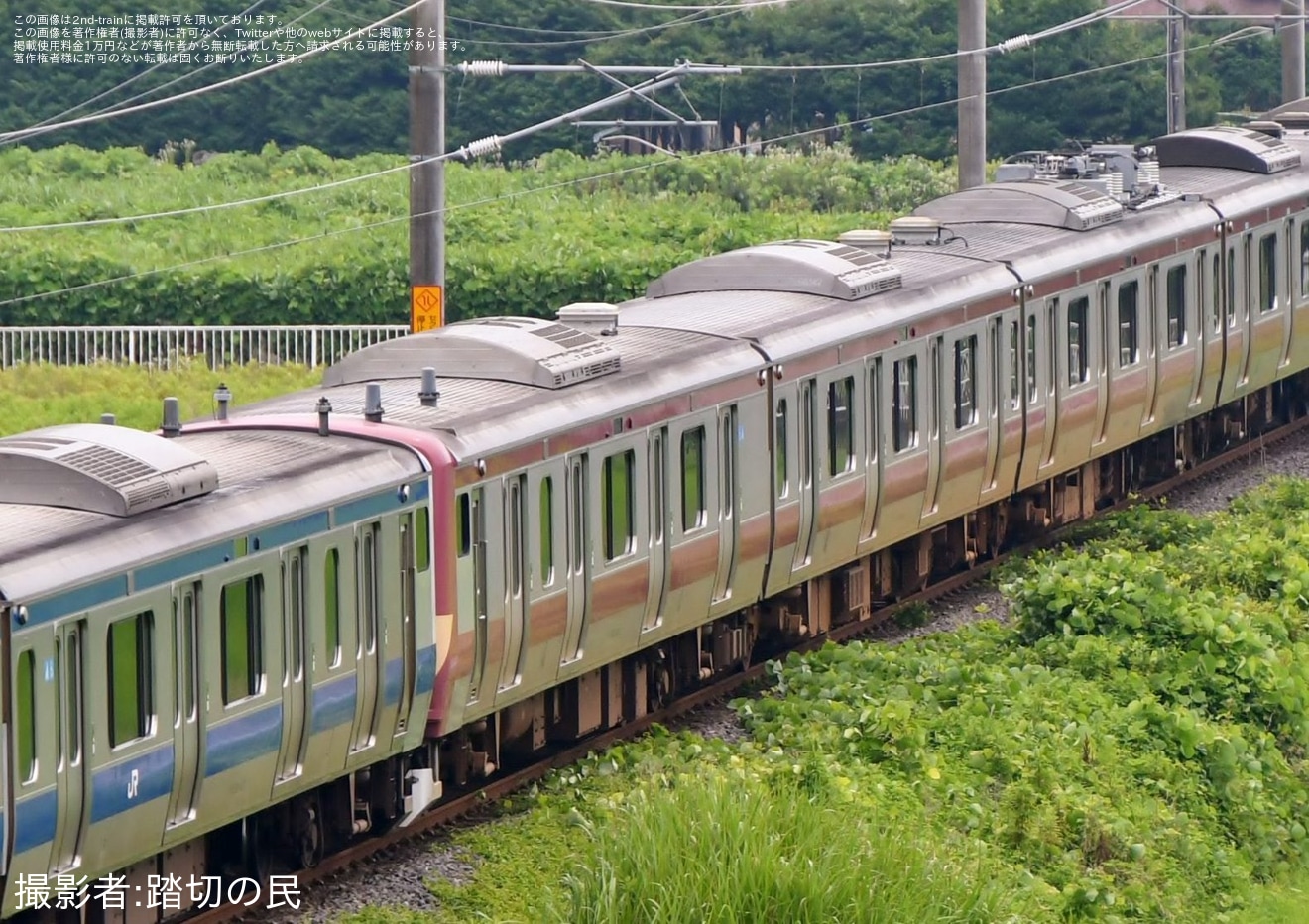 【JR東】E531系K457編成+K451編成郡山総合車両センター入場回送の拡大写真