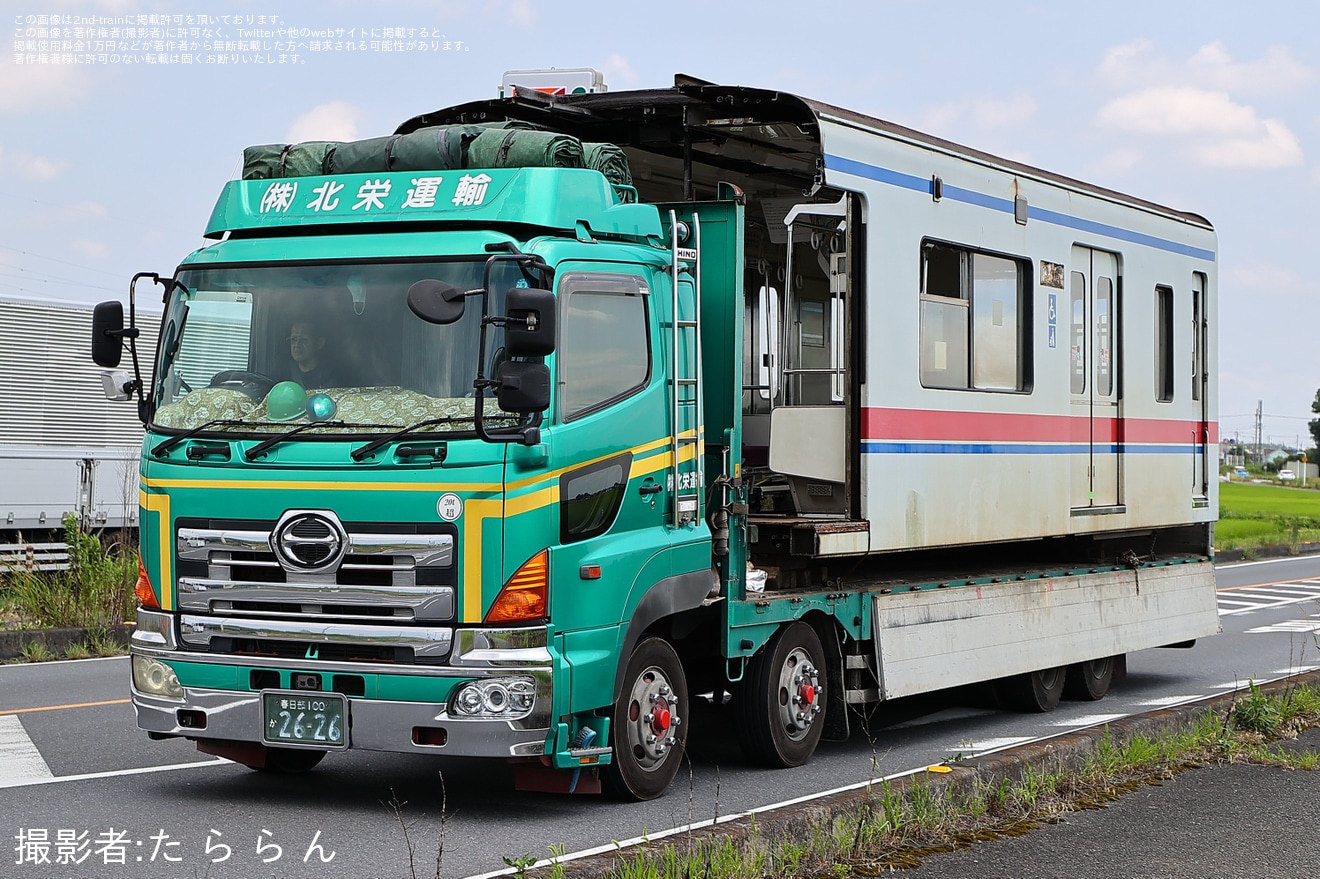 【京成】3400形3438編成 の成田寄りとなる3431号車廃車陸送の拡大写真