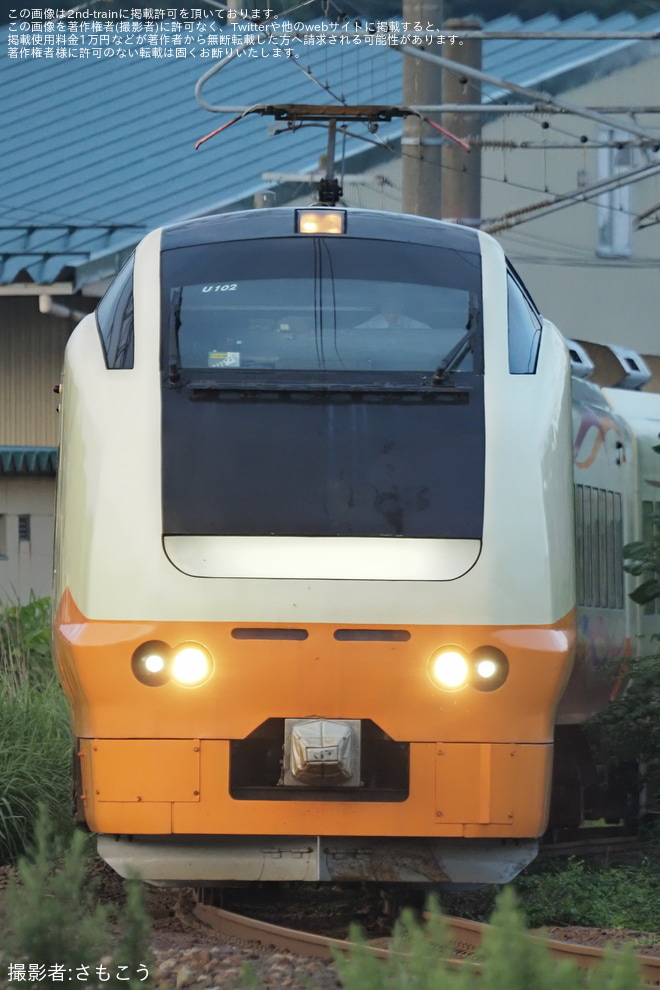 【JR東】いなほ表示が外されたE653系U102編成が秋田総合車両センター入場