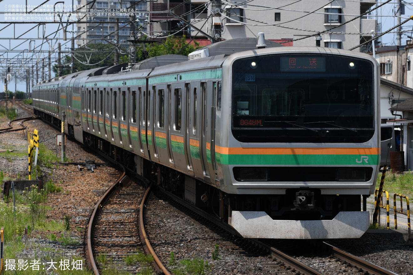 【JR東】E231系ヤマU516編成東京総合車両センター入場回送の拡大写真