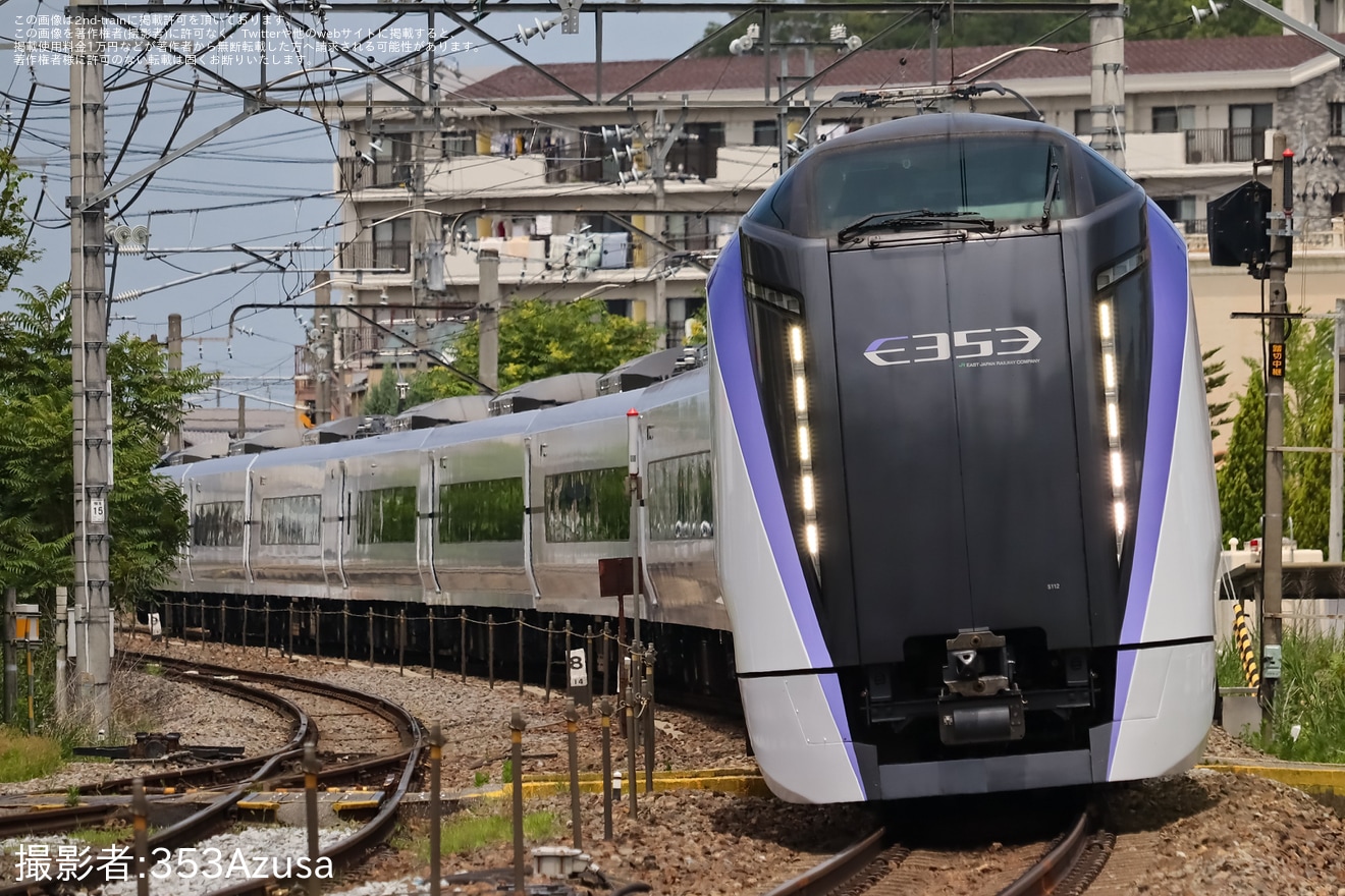 【JR東】E353系S112編成長野総合車両センター出場試運転(202307)の拡大写真