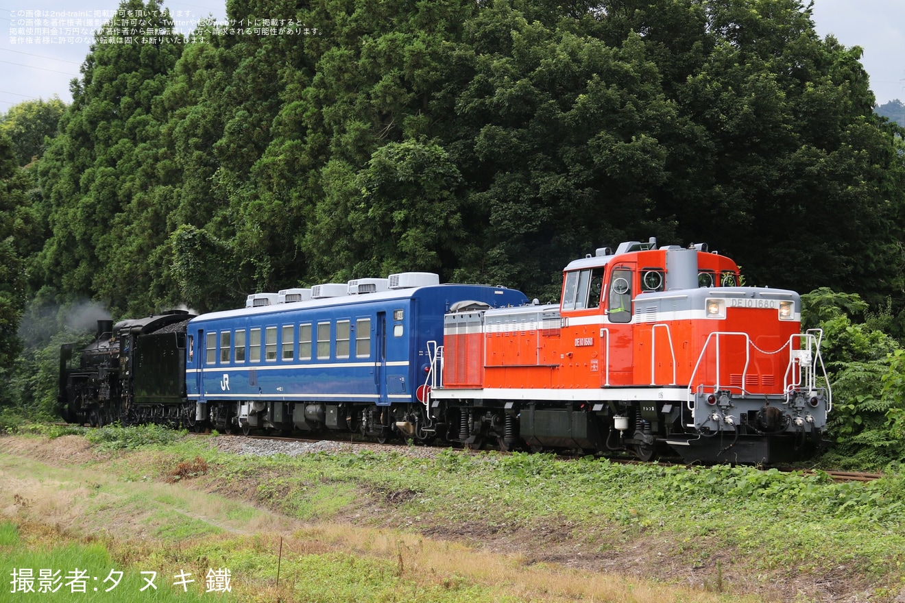 【JR東】C57−180＋オヤ12-1+DE10-1680が磐越西線で試運転の拡大写真