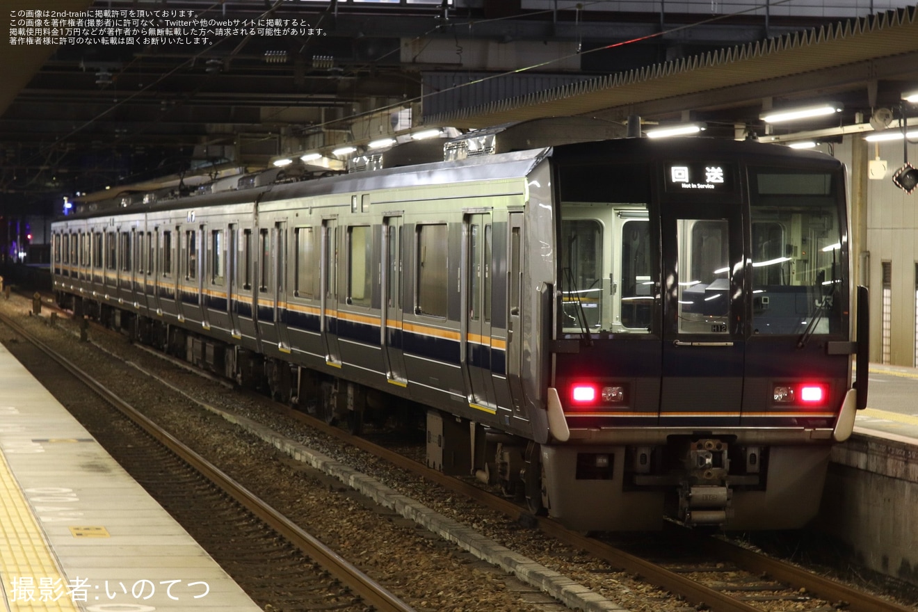 【JR西】207系H12編成網干総合車両所出場回送の拡大写真