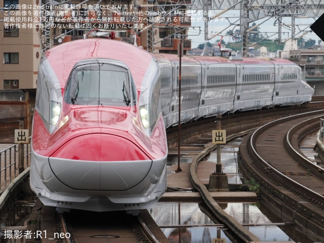 【JR東】E6系Z12編成新幹線総合車両センター出場北上試運転を不明で撮影した写真