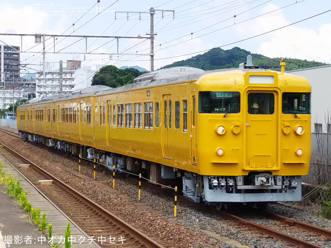 【JR西】115系N-17編成下関総合車両所本所構内試運転の拡大写真